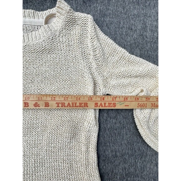 Only Womens Tunic Sweater Sz S Weave Beige Bone Sweater Tunic, VNeck, Medium - Picture 4 of 7
